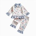 thumbnail image 1 of YDFCWXW Toddler Girl Clothes Winter Spring, Tunic Shirt Ruffle Pants, 2 Set, Gift, Pototshoot Daily (Light Blue, 6-7 Years), 1 of 6