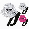 thumbnail image 1 of YDFCWXW Toddler Girl Ruffle Long Sleeve Shirt Top with Pants 2Pcs Fashionable Winter Spring Outfit Set (Black, 4-5 Years), 1 of 9