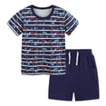 thumbnail image 1 of YDFCWXW Toddler Little Kids Pajamas Set Short Sleeve Pjs Snug Fit Sleepwear 2pcs (Navy, 4-5 Years), 1 of 9