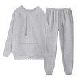 thumbnail image 1 of YDFCWXW Tracksuit set for Women Athletic 2 Piece Casual Zip up Full Hoodie Jogging Outfits 2025 Fall Light Gray, XL, 1 of 5