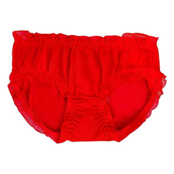 YDFCWXW Underwear for Women Ruffles Bikini Briefs Soft Briefs, Womens Comfortable Lace Trim Panties Red, XL