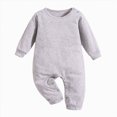 thumbnail image 1 of YDFCWXW Unisex Baby Romper Long Sleeve 100% Cotton Baby Clothes, Baby Footless Jumpsuit for Infant Boys Girls (Grey, 12-24Months), 1 of 9