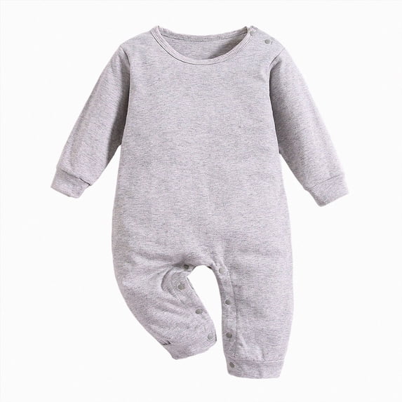 YDFCWXW Unisex Baby Romper Long Sleeve 100% Cotton Baby Clothes, Baby Footless Jumpsuit for Infant Boys Girls (Grey, 12-24Months)