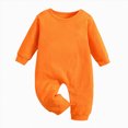 thumbnail image 1 of YDFCWXW Unisex Baby Romper Long Sleeve 100% Cotton Baby Clothes, Baby Footless Jumpsuit for Infant Boys Girls (Orange, 3-6Months), 1 of 7