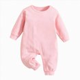 thumbnail image 1 of YDFCWXW Unisex Baby Romper Long Sleeve 100% Cotton Baby Clothes, Baby Footless Jumpsuit for Infant Boys Girls (Pink, 6-12Months), 1 of 7