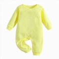 thumbnail image 1 of YDFCWXW Unisex Baby Romper Long Sleeve 100% Cotton Baby Clothes, Baby Footless Jumpsuit for Infant Boys Girls (Yellow, 3-6Months), 1 of 7