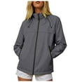 thumbnail image 1 of YDFCWXW Waterproof Rain Jacket Women Lightweight Raincoat for Women Packable Hooded Windbreaker for Outdoor Travel Hiking Dark Gray, S, 1 of 8