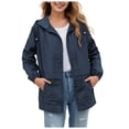 thumbnail image 1 of YDFCWXW Waterproof Raincoat for Women Lightweight Rain Jacket Hooded Windbreaker with Pocket for Outdoor Fall Outfits (Blue, XXL), 1 of 6