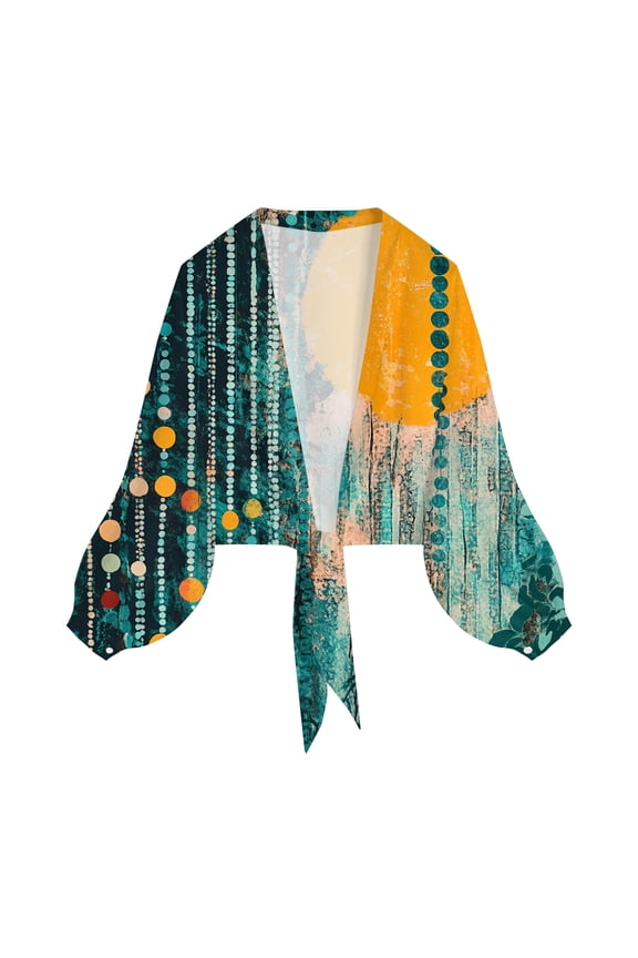 Women Chiffon Cardigan Elegant Long Sleeve Cardigan Thin Summer Boho Style Summer Jacket for Party BeachParty Dark Green, S