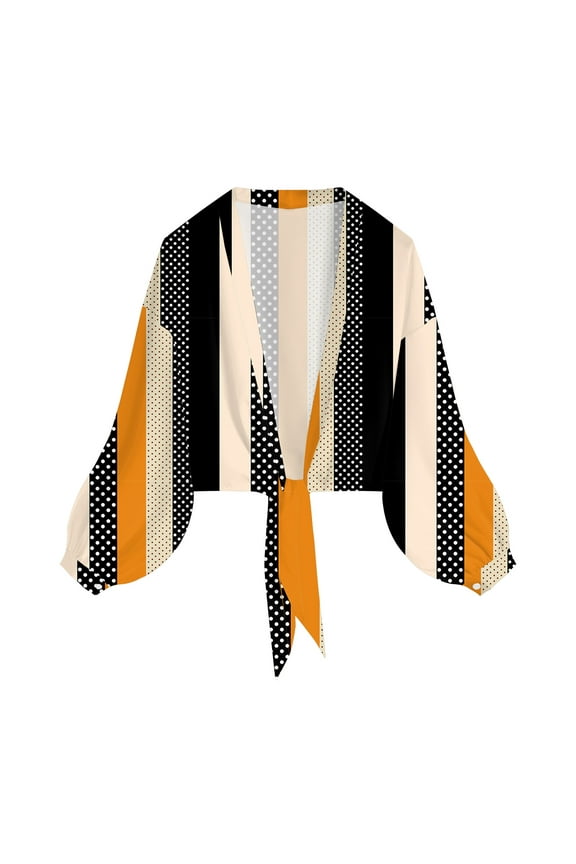 Women Chiffon Cardigan Elegant Long Sleeve Cardigan Thin Summer Boho Style Summer Jacket for Party BeachParty Orange, M