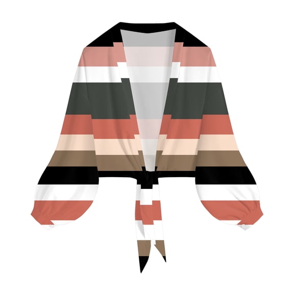 YDFCWXW Women Chiffon Cardigan Elegant Long Sleeve Cardigan Thin Summer Boho Style Summer Jacket for Party BeachParty Watermelon Red, L