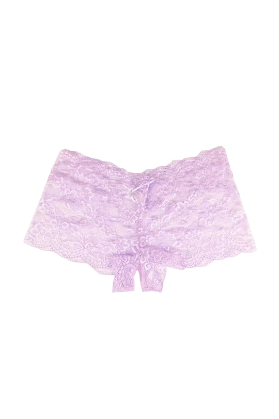 Women Sexy Crotchless Underwear Bikini Cheeky Lingerie Panties Pink, 3XL