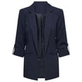 thumbnail image 1 of YDFCWXW Women Suit Jackets Fashion Solid Casual Pocket Long Sleeve Notch Lapel Business Work Office Blazer Coat Blouse Top Black, XXL, 1 of 5