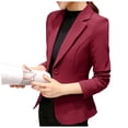 thumbnail image 1 of YDFCWXW Women's Casual Blazer Long Sleeve - Stylish Autumn Jacket Loose Fit Office Trench Coat Red, XL, 1 of 9