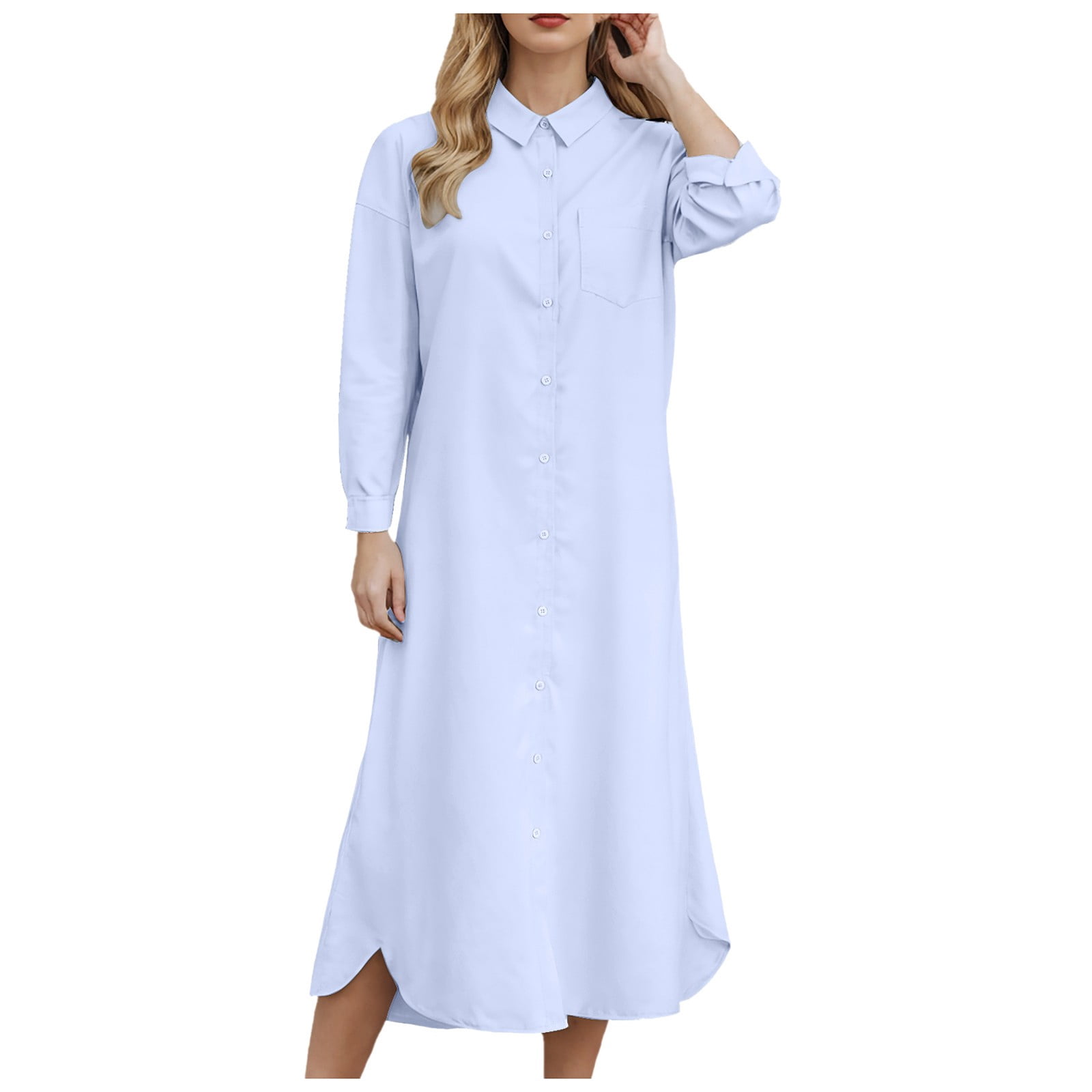 Crop Top Maxi Shirts D-Sun Women's Maxi Shirt Dress Striped Button Down Maxi Dress Casual Crop Top Maxi Shirts D-Sun Women's Maxi Shirt Dress Striped Button Down Maxi Dress Casual
