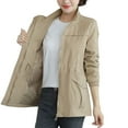 thumbnail image 1 of YDFCWXW Women's Casual Slim Fit Windbreaker Jacket Zip Up Lightweight Utility Jackets Anorak Coat Khaki, 3XL, 1 of 7