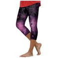 thumbnail image 1 of YDFCWXW Women's Cute Halloween Pumpkin Printed Tummy Control Elastic Waist Yoga Pants Workout Capri Leggings for Women Light Purple, XL, 1 of 5