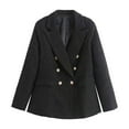 thumbnail image 1 of YDFCWXW Women's Double Blazers Notch Lapel Business Casual Long Sleeve Open Front Blazer Jackets Work Suits for Women Black, S, 1 of 3