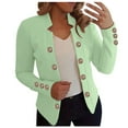 thumbnail image 1 of YDFCWXW Women's Double Slim Fit Blazers Notch Lapel Work Office Suits Casual Open Front Blazer Light Green, L, 1 of 5