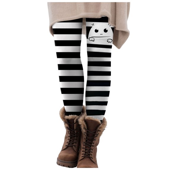 YDFCWXW Women's Halloween Eye Print Funny Yoga Pants - Stretchy High-Waisted Leggings for Workout & White, XL