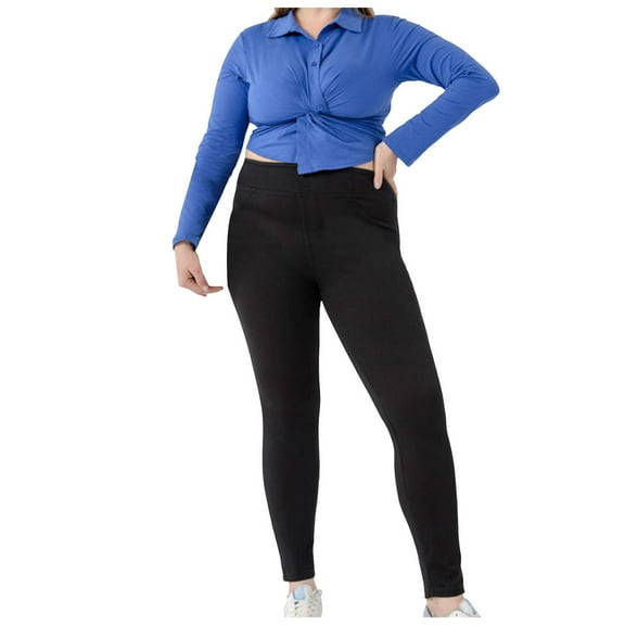 YDFCWXW Women's High Stretch Pants, Pocket Tight Fit, Fitness Casual Comfort Jeans Black, 4XL