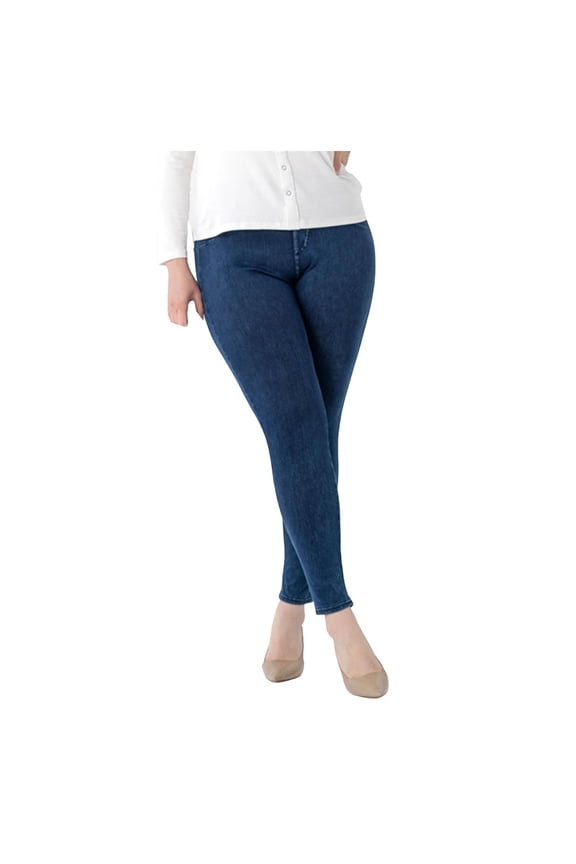 Women's High Stretch Pants, Pocket Tight Fit, Fitness Casual Comfort Jeans Blue, XL