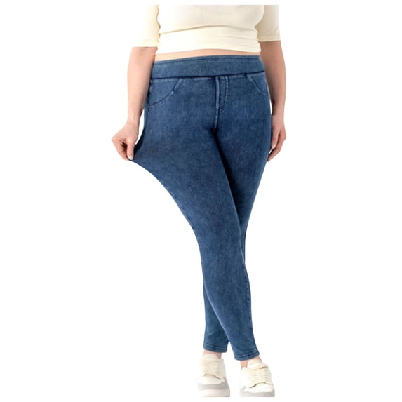 YDFCWXW Women's High Stretch Pants, Pocket Tight Fit, Fitness Casual Comfort Jeans Sky Blue, XL