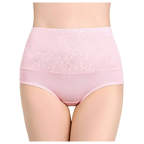 YDFCWXW Women's Jacquard Cotton Underwear Briefs,High Waist Ladies Panty, Sexy Stretch Breathable Underwear Briefs (Pink, 5XL)