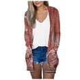 thumbnail image 1 of YDFCWXW Women's Lightweight Cardigan Sweaters Open Front Long Sleeve Casual Loose Thin Cardigans with Pockets 2025 Red, XL, 1 of 4