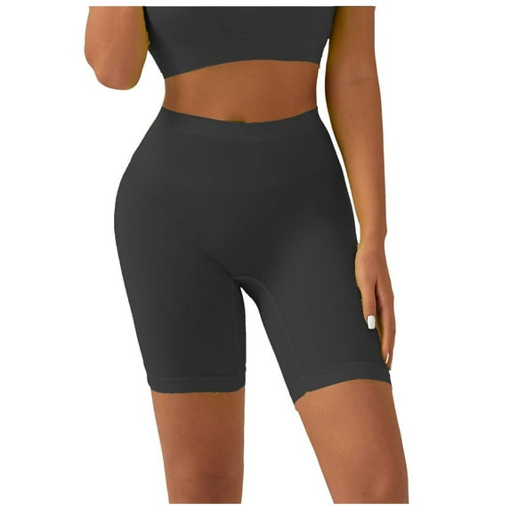 YDFCWXW Women's Slip Shorts, Comfortable Boyshorts Panties, Anti-chafing Spandex Shorts for Under Dress (Black, L)