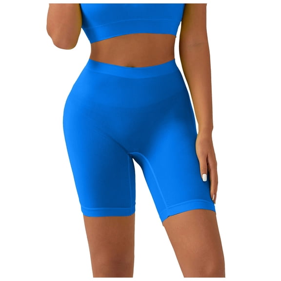 YDFCWXW Women's Slip Shorts, Comfortable Boyshorts Panties, Anti-chafing Spandex Shorts for Under Dress (Blue, M)