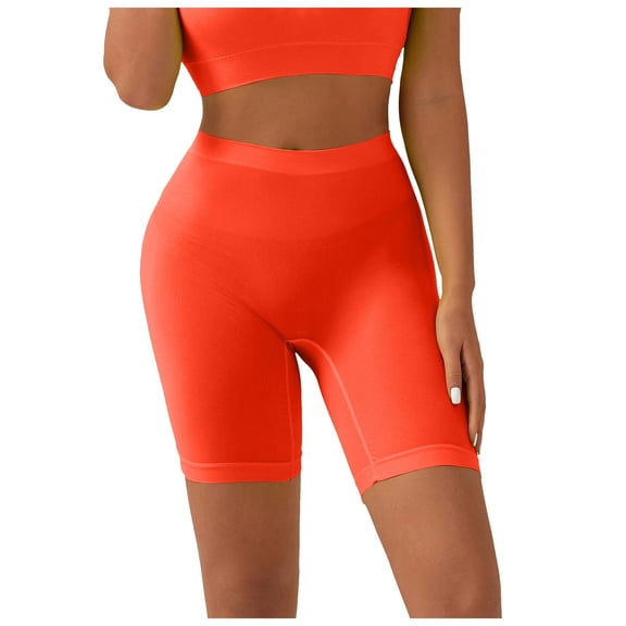 YDFCWXW Women's Slip Shorts, Comfortable Boyshorts Panties, Anti-chafing Spandex Shorts for Under Dress (Orange, M)