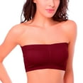 thumbnail image 1 of YDFCWXW Women's Strapless Ruched Mini Bandeau Tubetop Underwear Bras Red, S, 1 of 4