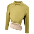 thumbnail image 1 of YDFCWXW Women's Thermal Turtleneck Shirts,Ultra Soft Fleece Lined Base Layer, Winter Slim Fitted Neck Base Layer (Yellow, XXL), 1 of 6