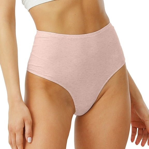 YDFCWXW Women's Understated Cotton Breathable High Elastic Briefs Seamless Brief Panty Pink, XXL