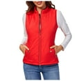 thumbnail image 1 of YDFCWXW Women's Vest, Quilted Lightweight Zip Pockets Padded Gilet Red, M, 1 of 5
