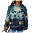 thumbnail image 1 of YDFCWXW Women's Waffle Knit Halloween Pullover Hoodie - Cozy Oversized Graphic Print Sweatshirt with Drawstring for Fall Fashion Green, M, 1 of 4