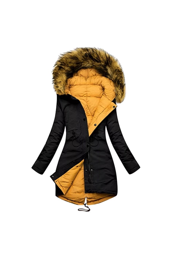 Women's Warm Winter Coat Long Parka Fleece Lined Waterproof Puffer Jacket With Hood Black, XXL
