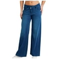 thumbnail image 1 of YDFCWXW Women's Wide Leg Denim Jeans | Mid-High Waist Straight Leg Boyfriend Fit | Relaxed Baggy Pants (BU1, XL), 1 of 9