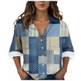 thumbnail image 1 of YDFCWXW Womens Button Down Shirts Dressy Casual Business Work Tops 2025 Fall Fashion Casual Shirts Blouses (Navy, L), 1 of 6