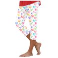 thumbnail image 1 of YDFCWXW Womens Cute Printed High Waisted Cropped Capri Leggings Tummy Control Knee Length Stretch Cropped Yoga Pants Pink, S, 1 of 5