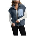 thumbnail image 1 of YDFCWXW Womens Fuzzy Fleece Vest Oversized Sleeveless Sherpa Jacket Casual Warm Outerwear With Pockets Fall Fashion Clothes (Blue, XL), 1 of 5