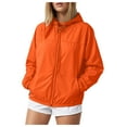 thumbnail image 1 of YDFCWXW Womens Light Rain Jacket Waterproof Windbreaker with Hood Packable Raincoats for Hiking Travel Outdoors (Orange, 3XL), 1 of 5