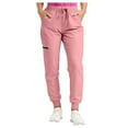 thumbnail image 1 of YDFCWXW Womens Scrub Pants - Soft Stretch Yoga Style with Pockets, Slim Drawstring Jogger Scrubs Pink, L, 1 of 8