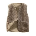 thumbnail image 1 of YDFCWXW Womens Sherpa Vest Casual Warm Fuzzy Faux Shearling Vest Sleeveless Fleece Jacket Pockets Teddy Coat Gilet for Winter Fashion (Coffee, L), 1 of 8