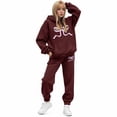 thumbnail image 1 of YDFCWXW Womens Sweatsuits 2 Piece Set Bow Trim Print Hoodie Sweatsuit Sets Oversized Long Sleeve Sweatshirt + Sweatpants , XL, 1 of 4