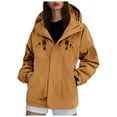 thumbnail image 1 of YDFCWXW Womens Waterproof Rain jacket with Hood Lightweight Windbreaker Raincoat Shell for Camping Hiking (Brown, XXL), 1 of 6