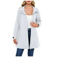 thumbnail image 1 of YDFCWXW Womens Waterproof Trench Coat Hooded Windbreaker With Pockets Lightweight Jacket Outdoor Grey, M, 1 of 6