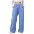 thumbnail image 1 of YDFCWXW Womens Wide Leg Sweatpants High Waisted Baggy Pants Drawstring Athletic Joggers 2025 Blue, XXL, 1 of 9