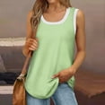 thumbnail image 1 of YDKZYMD Beach Tank Top Women Solid Colors Plus Size T Shirts Scoop Neck Sleeveless Camisole Summer Casual Tunic Tops L, 1 of 6